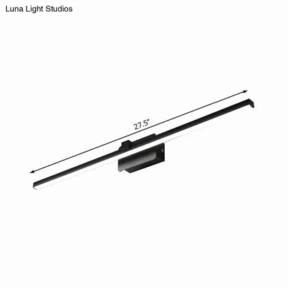 Modern black & white linear light fixture bathroom wall sconce