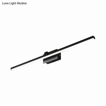 Modern black & white linear light fixture bathroom wall sconce