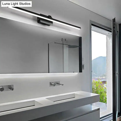 Modern black & white linear light fixture bathroom wall sconce