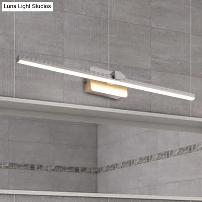 Modern black & white linear light fixture bathroom wall sconce