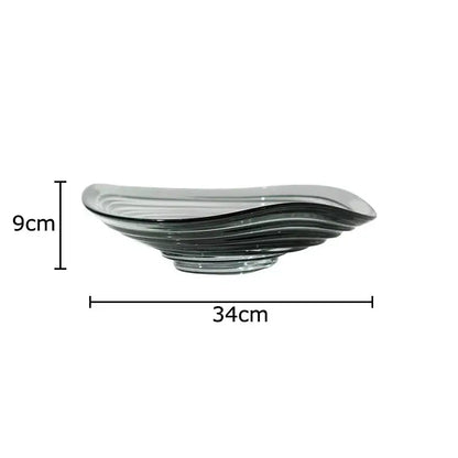 Modern black & white marbled glass fruit plate dining room bowl