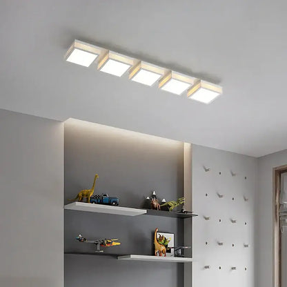 Modern black & white mesh led ceiling lights bedroom square fixture