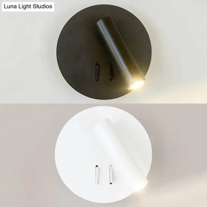 Modern black & white metal wall lamp – living room led sconce