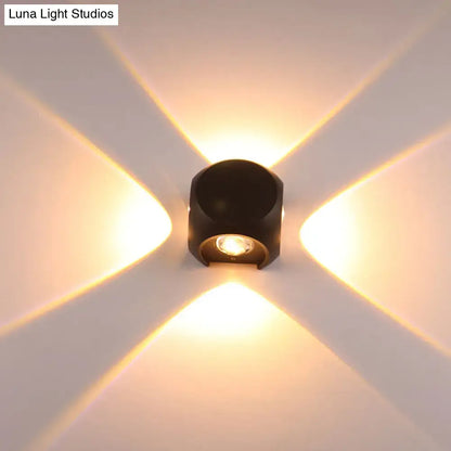 Modern black & white mini cube wall lamp living room sconce