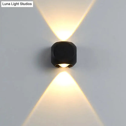 Modern black & white mini cube wall lamp living room sconce