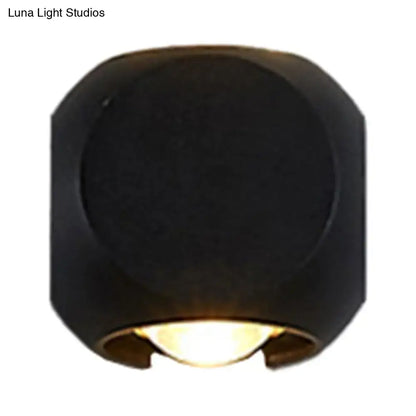 Modern black & white mini cube wall lamp living room sconce
