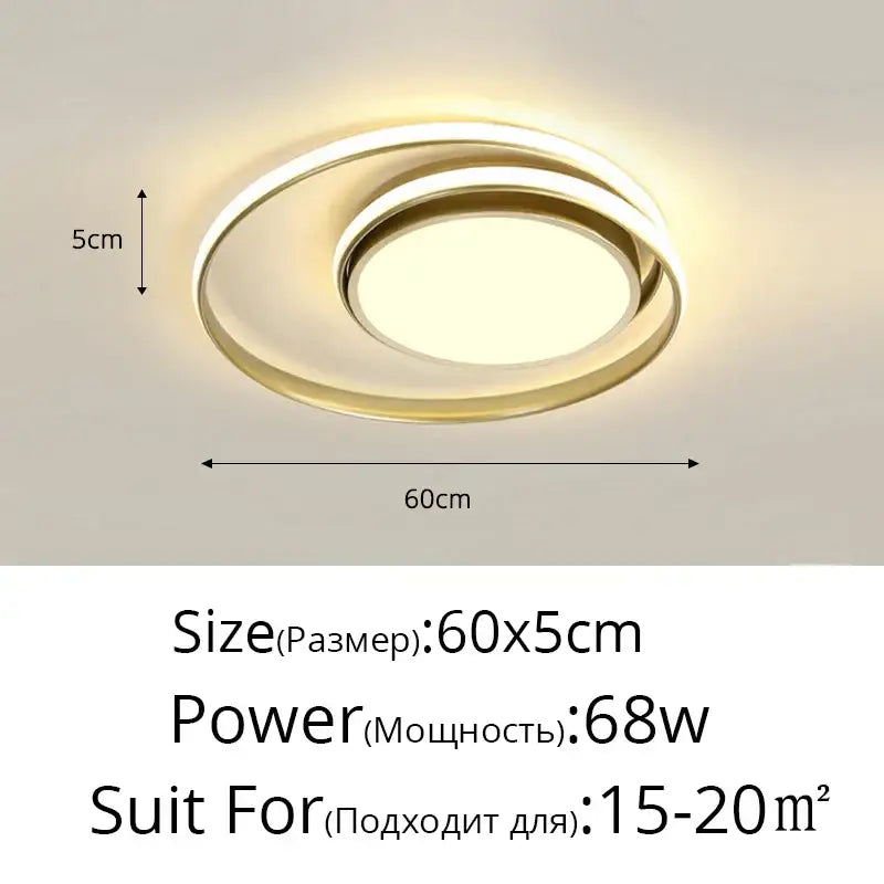 Modern black & white minimalist led ceiling light for living room