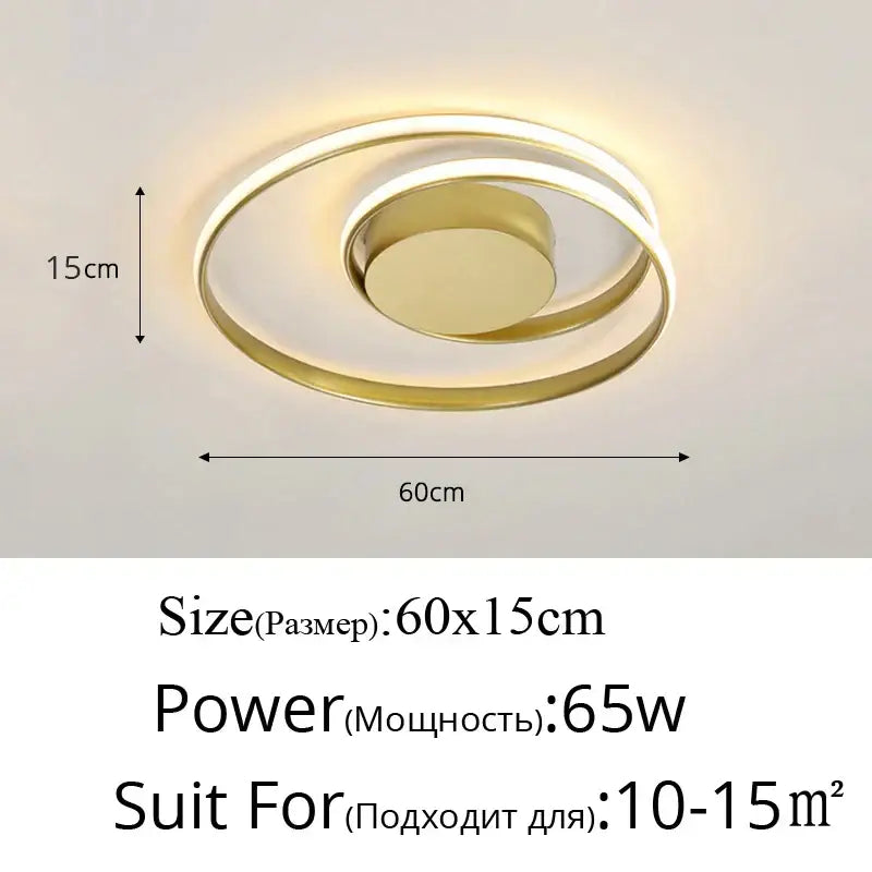 Modern black & white minimalist led ceiling light for living room