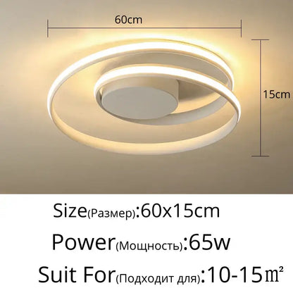 Modern black & white minimalist led ceiling light for living room