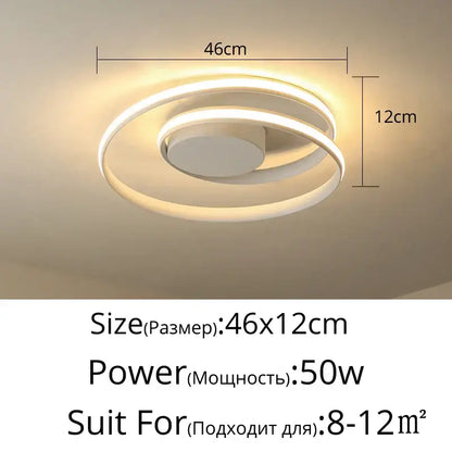 Modern black & white minimalist led ceiling light for living room