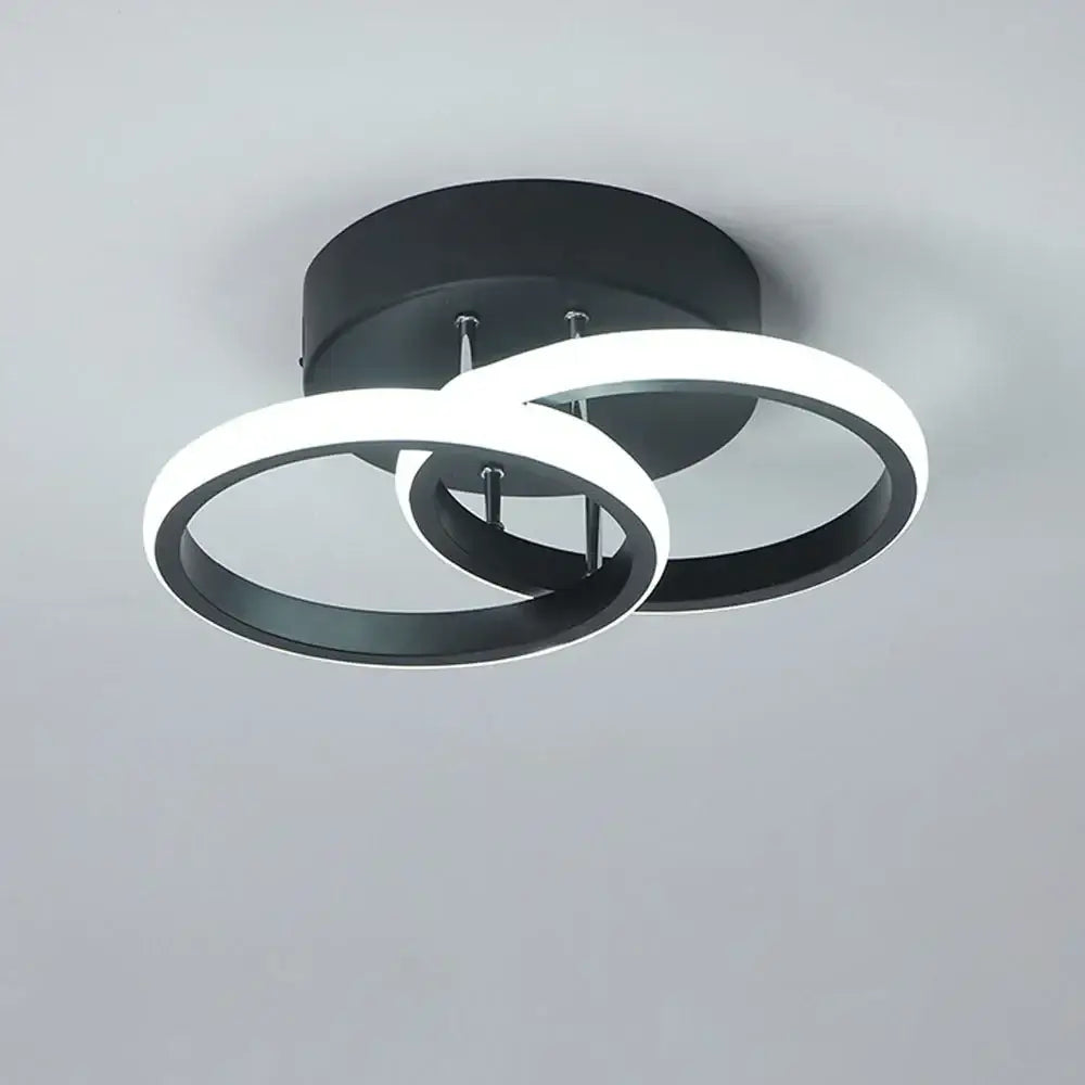 Modern black & white minimalist led ceiling light living room