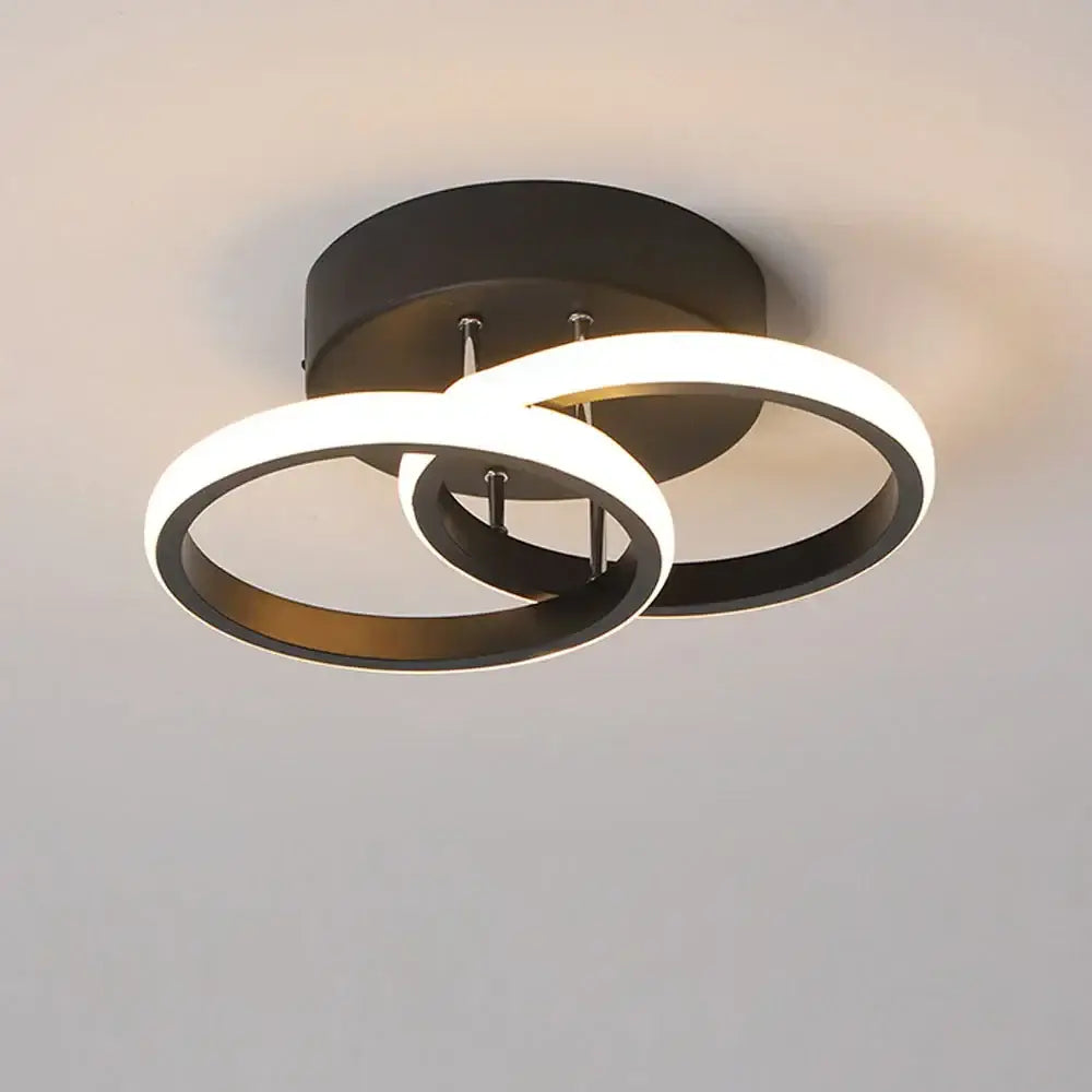 Modern black & white minimalist led ceiling light living room