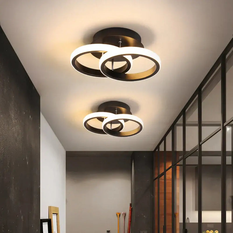Modern black & white minimalist led ceiling light living room