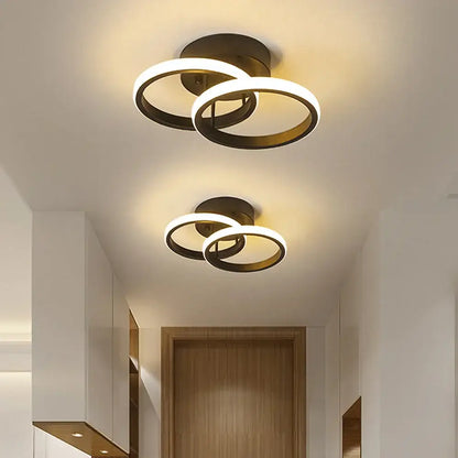 Modern black & white minimalist led ceiling light living room