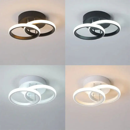 Modern black & white minimalist led ceiling light living room