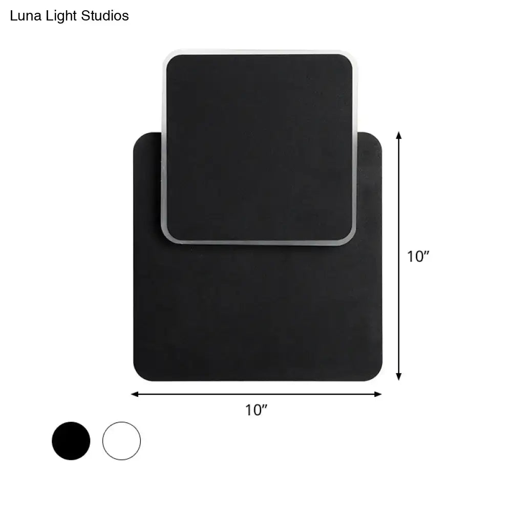 Modern black & white minimalist led wall lamp bedroom sconce