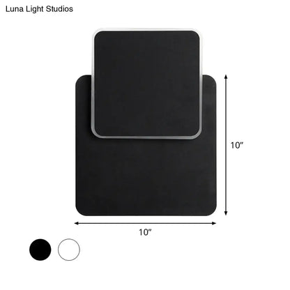Modern black & white minimalist led wall lamp bedroom sconce