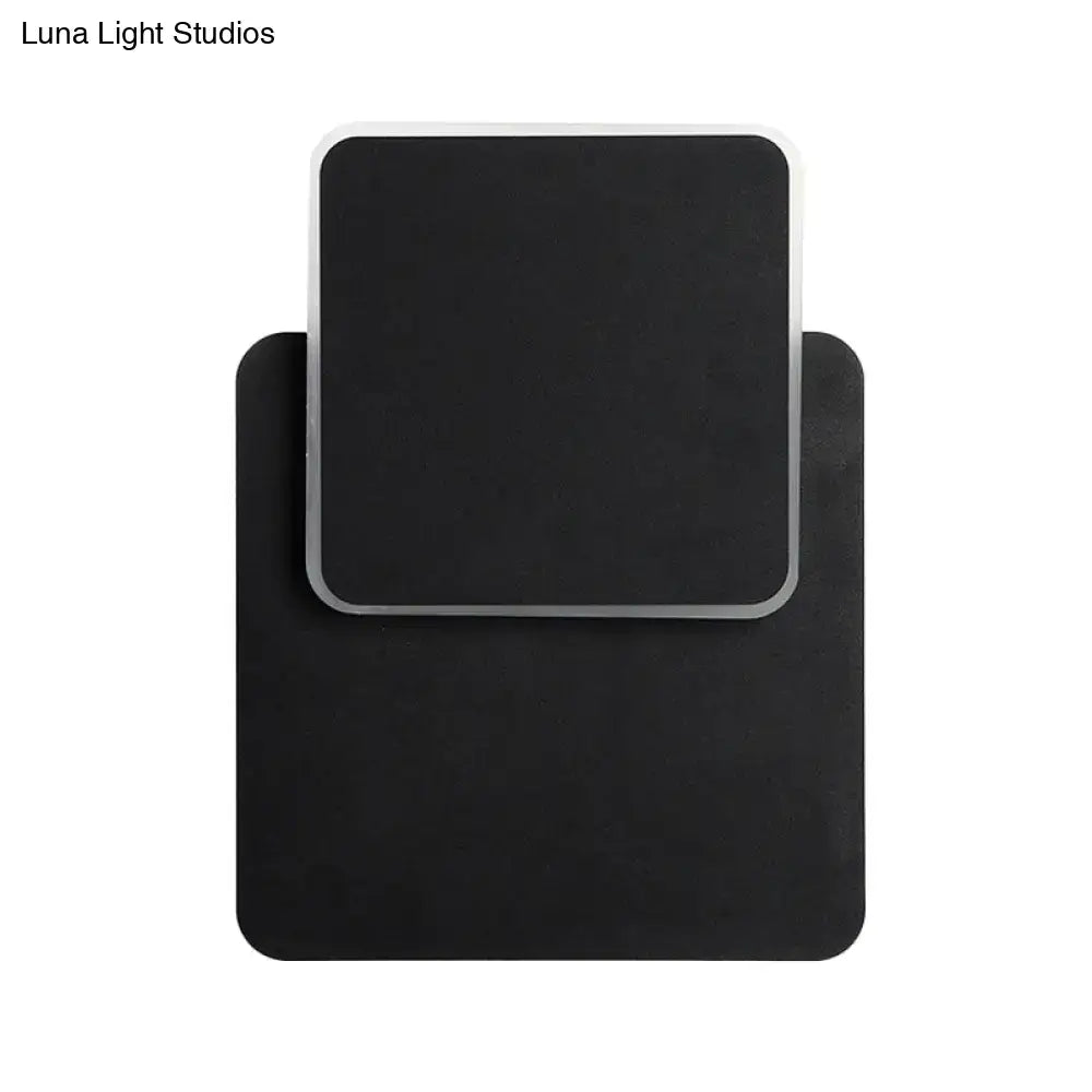 Modern black & white minimalist led wall lamp bedroom sconce