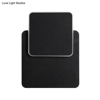 Modern black & white minimalist led wall lamp bedroom sconce