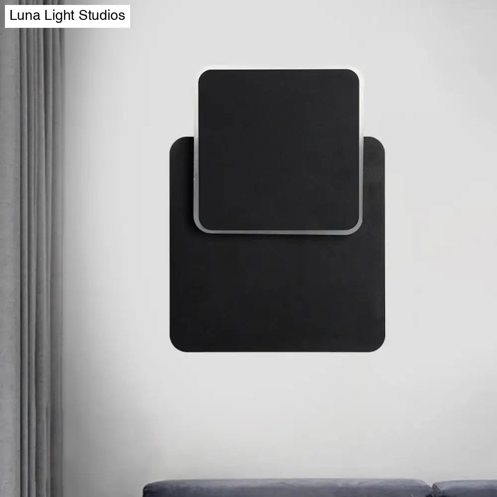 Modern black & white minimalist led wall lamp bedroom sconce