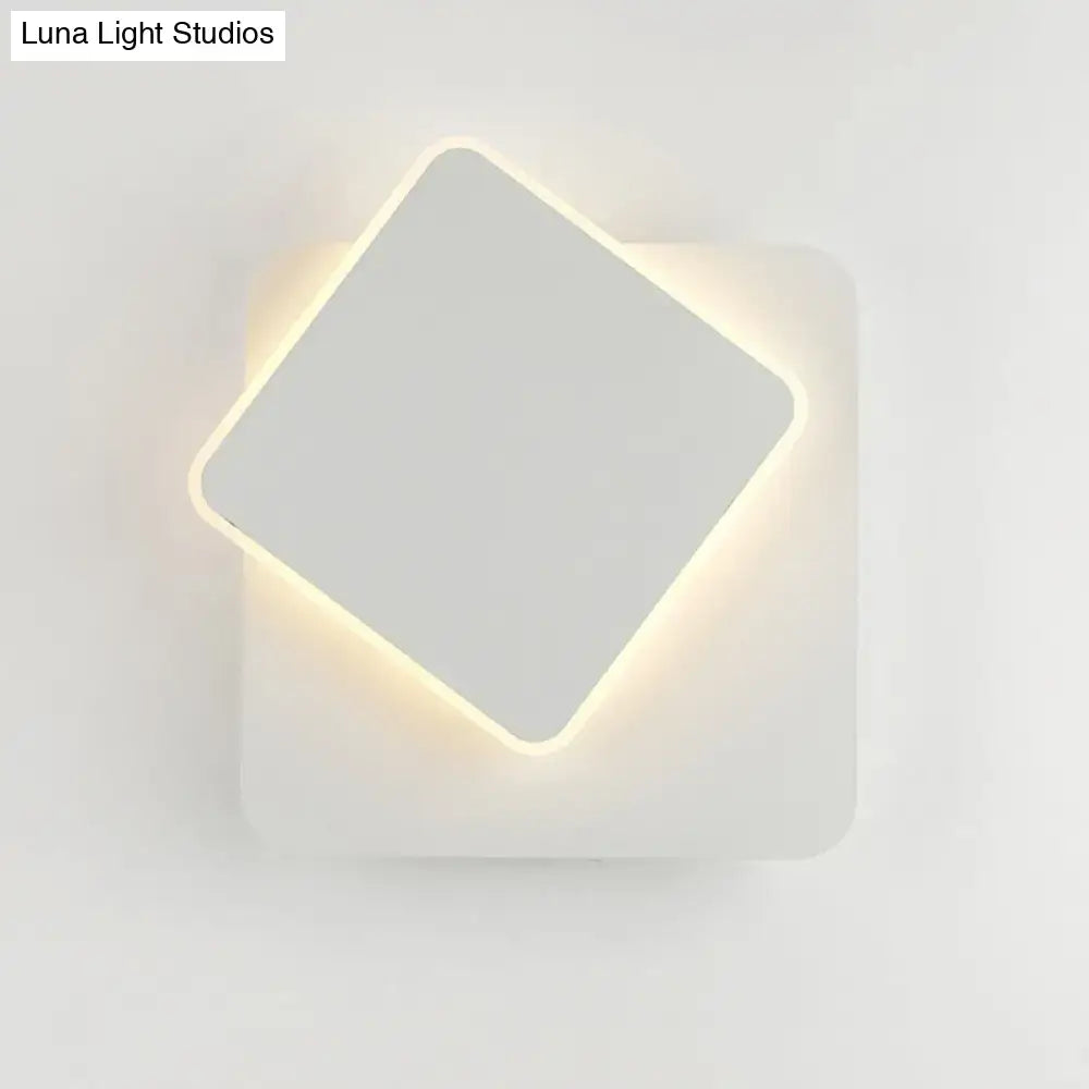 Modern black & white minimalist led wall lamp bedroom sconce