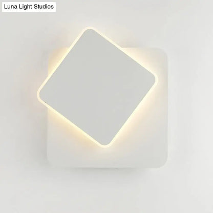 Modern black & white minimalist led wall lamp bedroom sconce