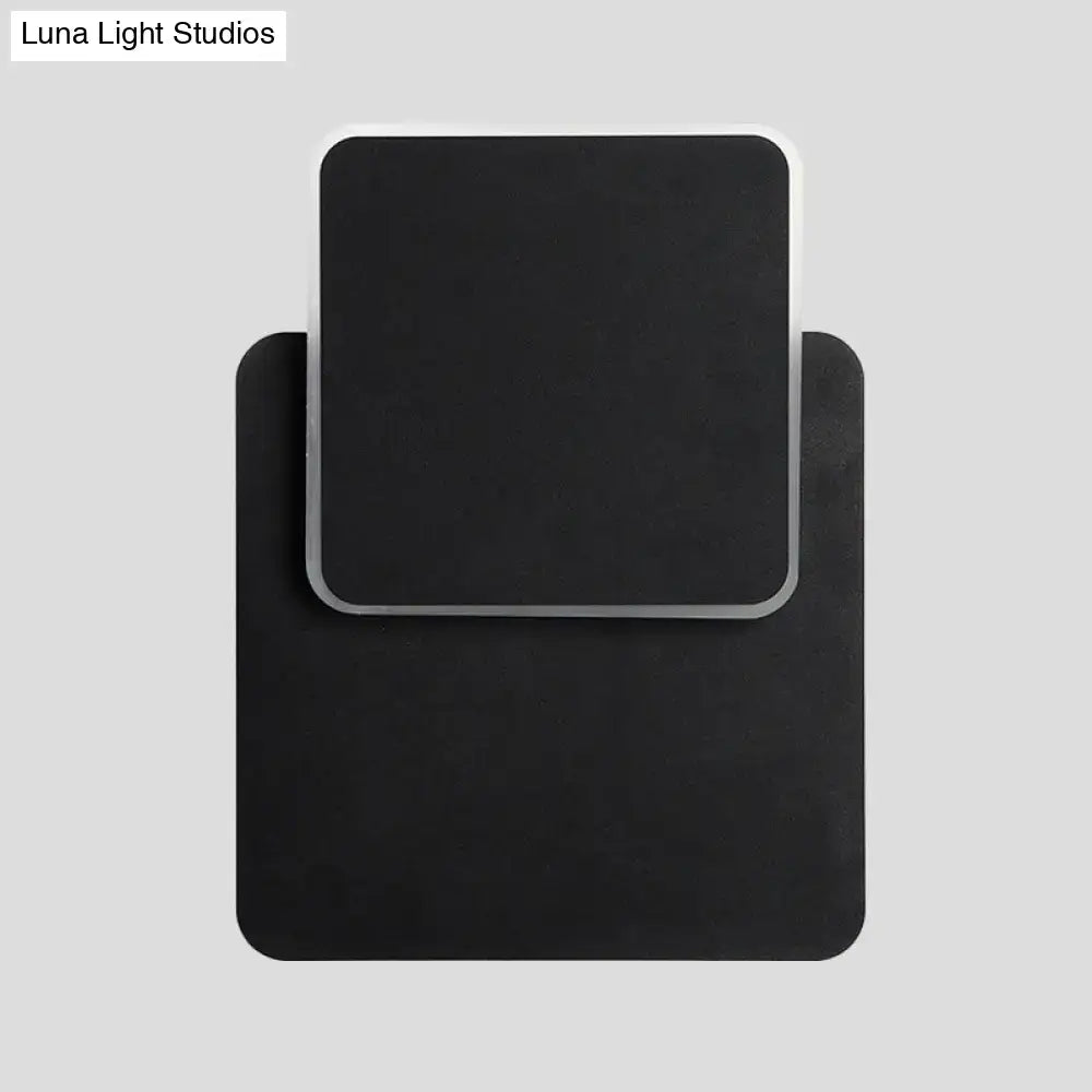 Modern black & white minimalist led wall lamp bedroom sconce