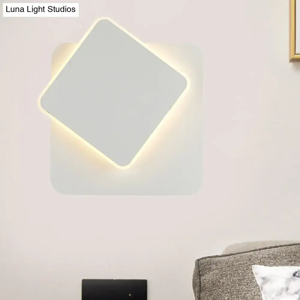 Modern black & white minimalist led wall lamp bedroom sconce