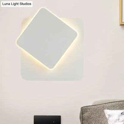 Modern black & white minimalist led wall lamp bedroom sconce