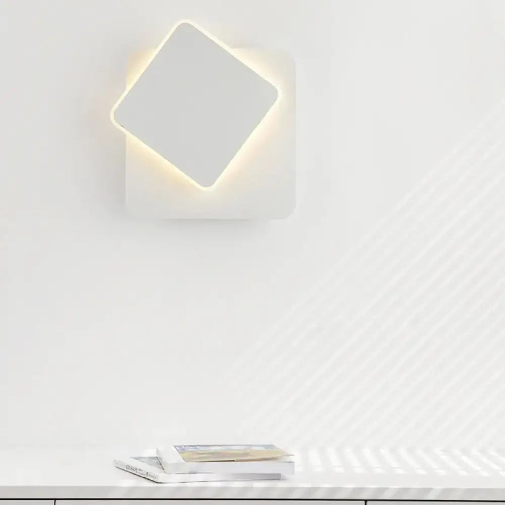 Modern black & white minimalist led wall lamp bedroom sconce