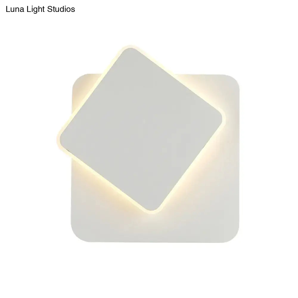 Modern black & white minimalist led wall lamp bedroom sconce