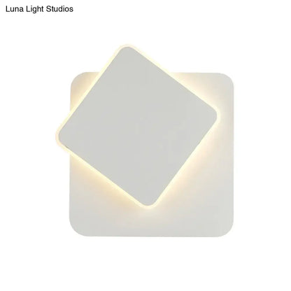 Modern black & white minimalist led wall lamp bedroom sconce