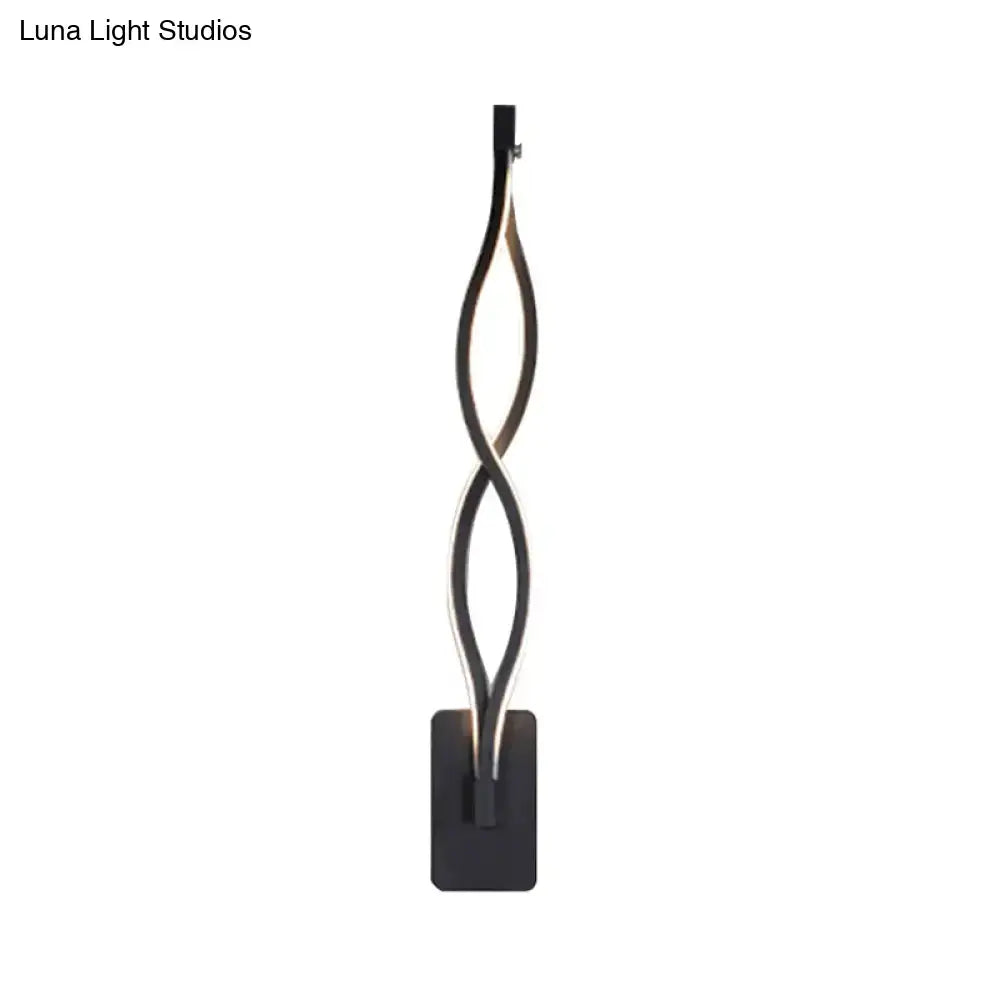 Modern black & white musical note wall lamp – bedroom acrylic shade