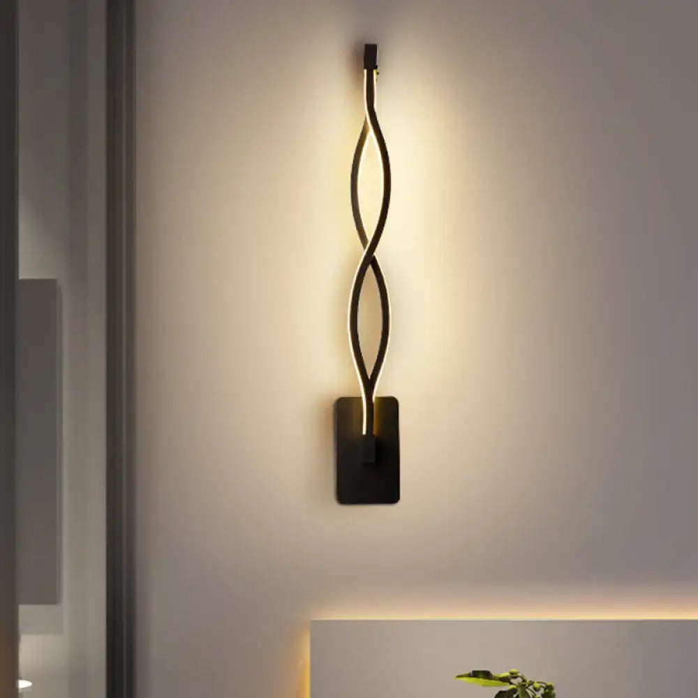 Modern black & white musical note wall lamp – bedroom acrylic shade