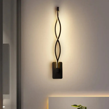 Modern black & white musical note wall lamp – bedroom acrylic shade