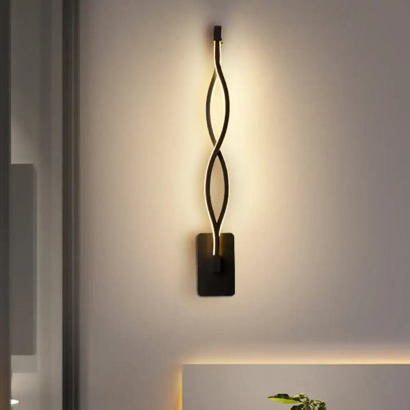Modern black & white musical note wall lamp – bedroom acrylic shade