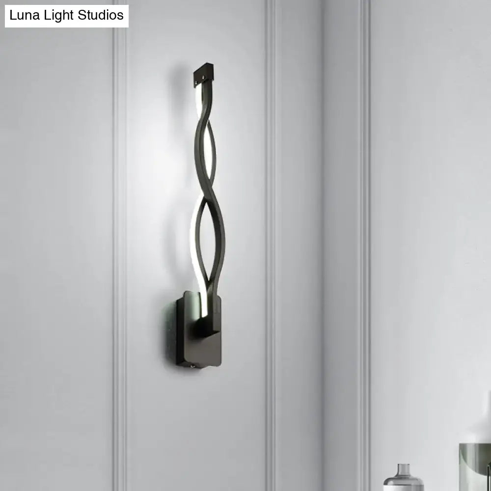 Modern black & white musical note wall lamp – bedroom acrylic shade