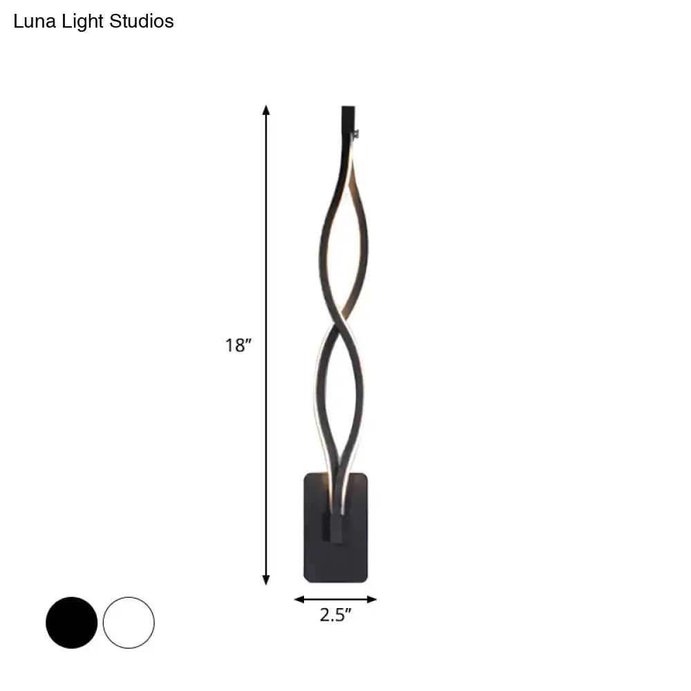 Modern black & white musical note wall lamp – bedroom acrylic shade