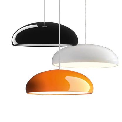 Modern black white & orange led pendant lights dining room