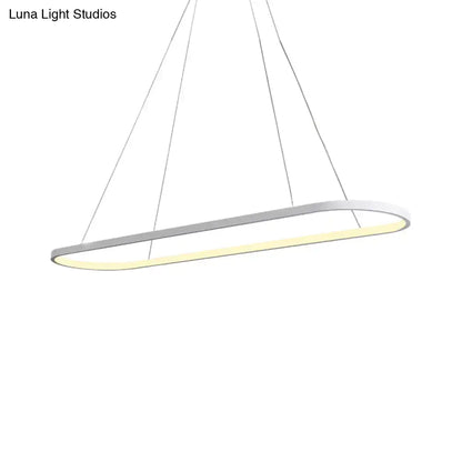 Modern black & white oval led light kitchen island pendant 110v-120v