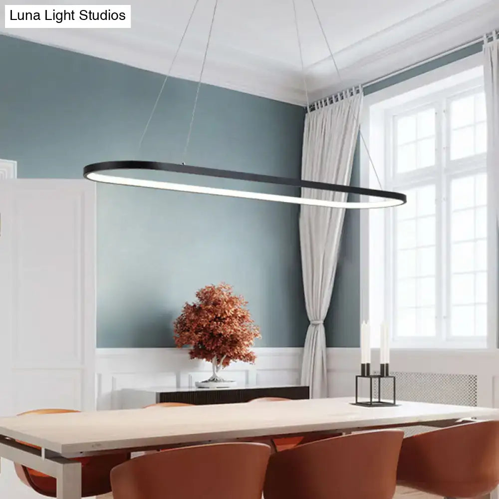 Modern black & white oval led light kitchen island pendant 110v-120v