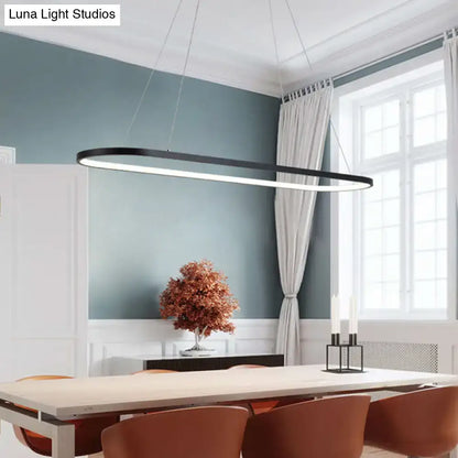 Modern black & white oval led light kitchen island pendant 110v-120v