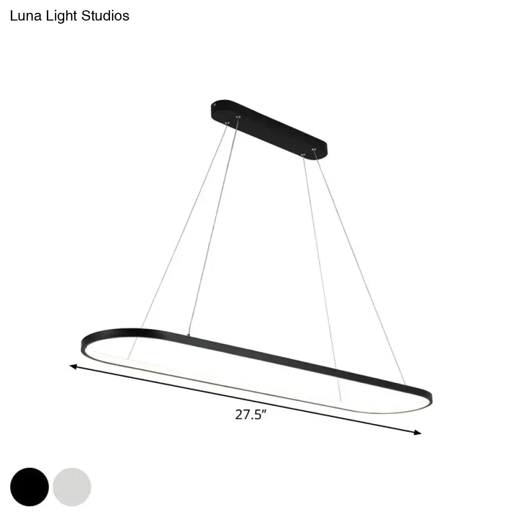 Modern black & white oval led light kitchen island pendant 110v-120v