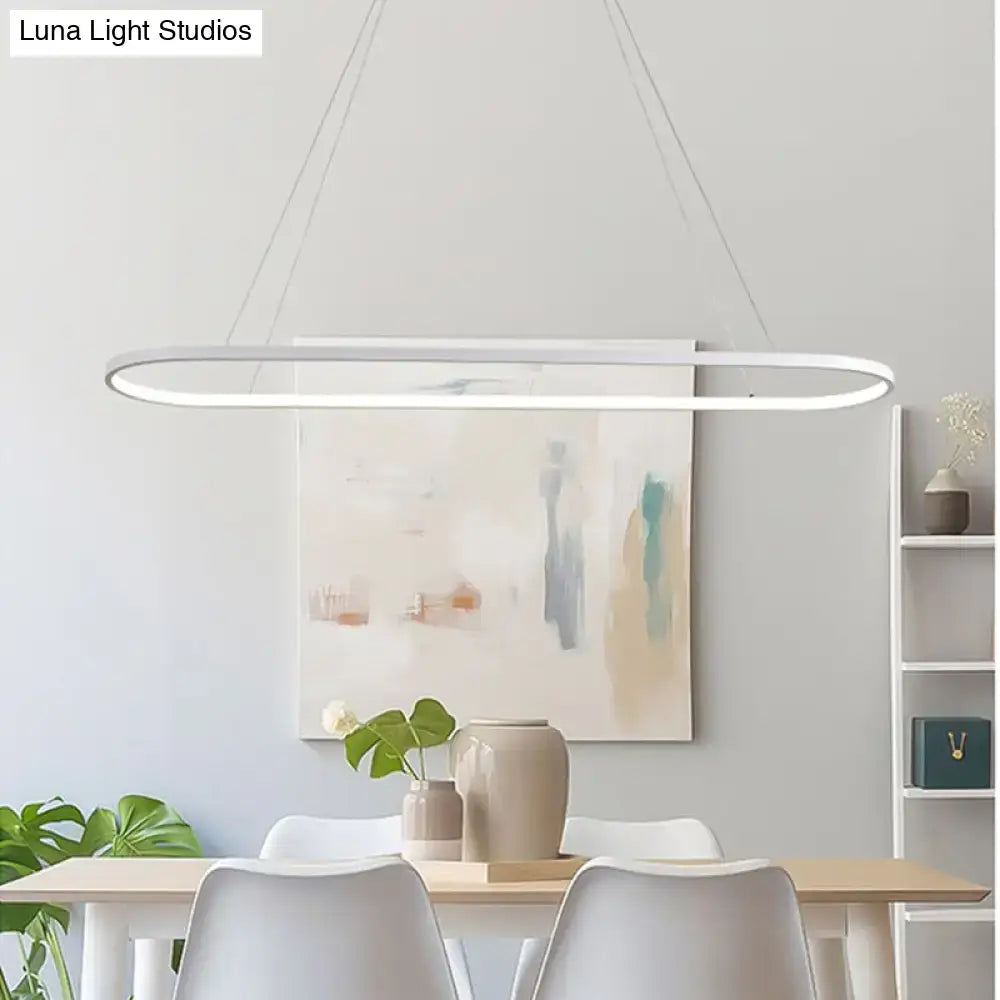 Modern black & white oval led light kitchen island pendant 110v-120v