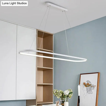 Modern black & white oval led light kitchen island pendant 110v-120v