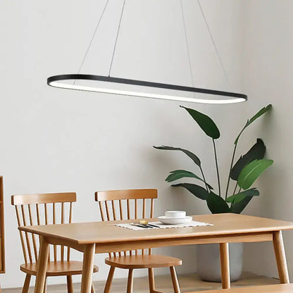 Modern black & white oval led light kitchen island pendant 110v-120v