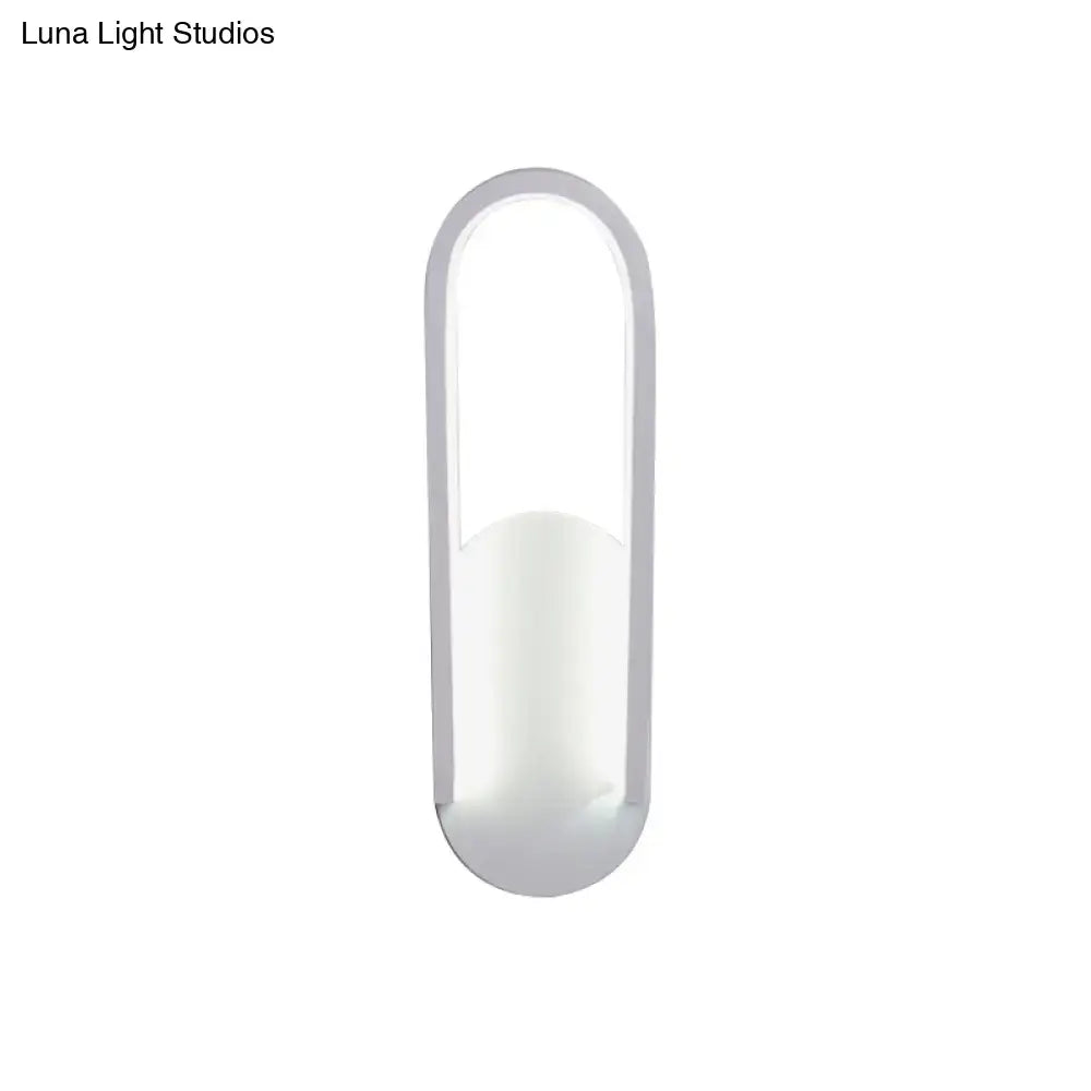Modern black & white oval led wall sconce parlor warm white light