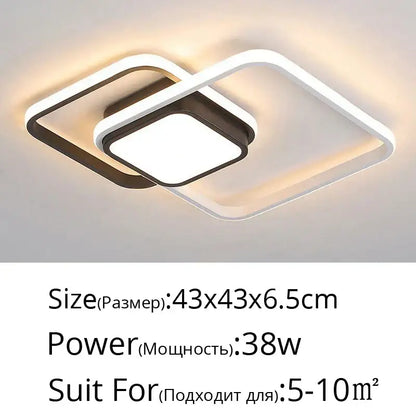 Modern black & white rectangular led ceiling light living room