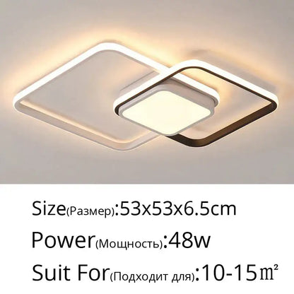 Modern black & white rectangular led ceiling light living room