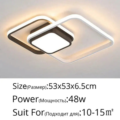 Modern black & white rectangular led ceiling light living room